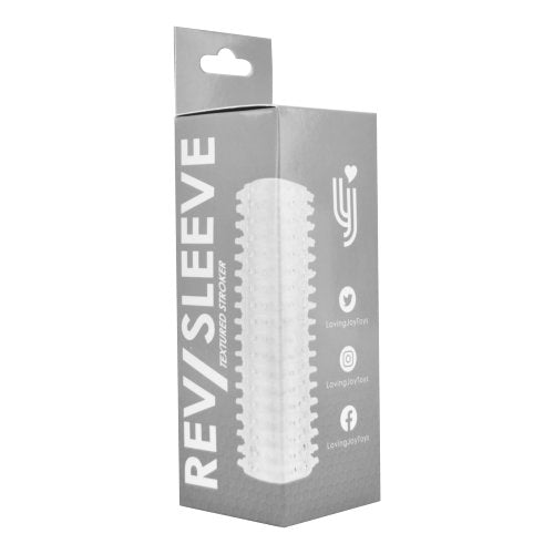 Rev-Sleeves Textured Stroker – Clear Stretchy Male Masturbator Strokers - Manual