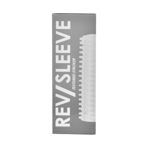Rev-Sleeves Textured Stroker – Clear Stretchy Male Masturbator Strokers - Manual
