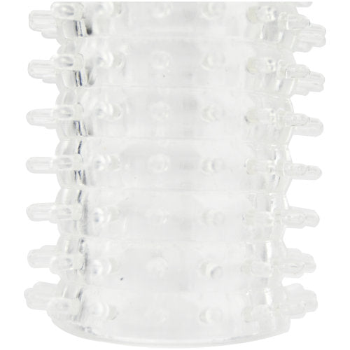 Rev-Sleeves Textured Stroker – Clear Stretchy Male Masturbator Strokers - Manual