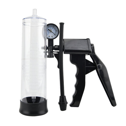 Rev-Pump Gauge Pistol Grip Penis Pump 22cm Length 7cm Diameter – Clear Tube Pressure Gauge Penis Pump > Pumps > Penis Pumps Performance