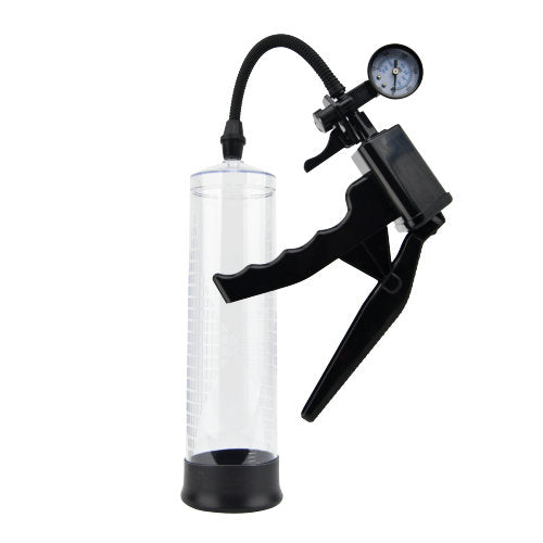 Rev-Pump Gauge Pistol Grip Penis Pump 22cm Length 7cm Diameter – Clear Tube Pressure Gauge Penis Pump > Pumps > Penis Pumps Performance