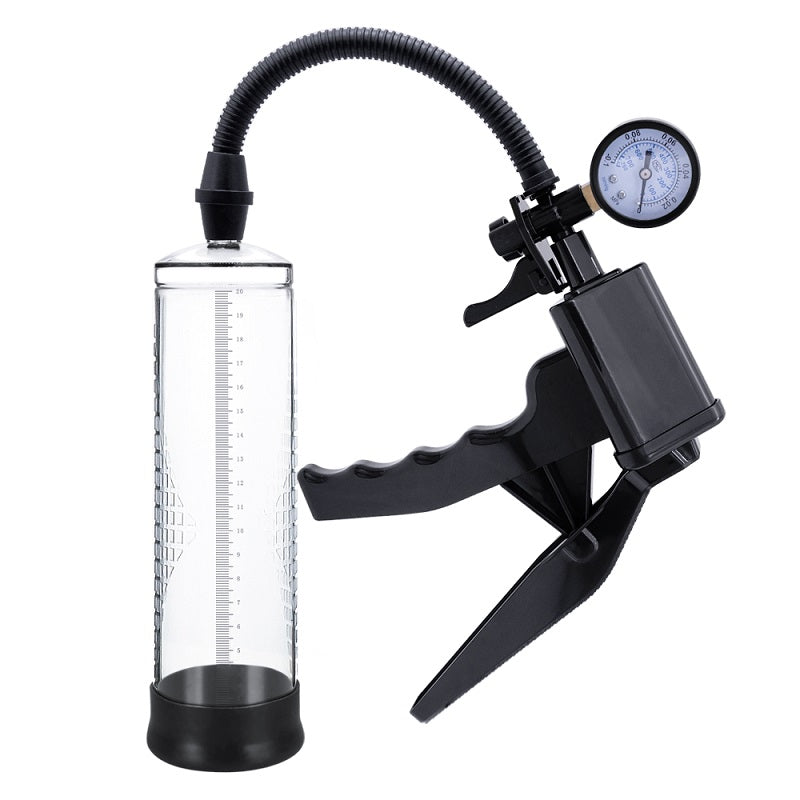 Rev-Pump Gauge Pistol Grip Penis Pump 22cm Length 7cm Diameter – Clear Tube Pressure Gauge Penis Pump Default Title > Pumps > Penis Pumps Performance Main image