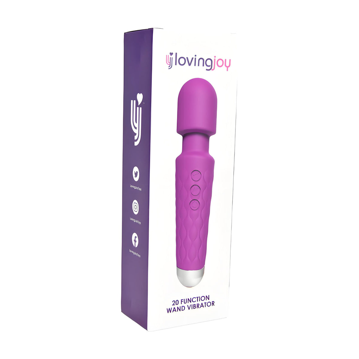 Loving Joy 20 Function Wand Vibrator (Purple) – Waterproof Rechargeable Wand Vibrator 8 Inches > Sex Toys > Mini Massagers