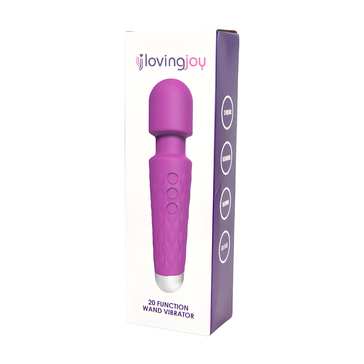 Loving Joy 20 Function Wand Vibrator (Purple) – Waterproof Rechargeable Wand Vibrator 8 Inches > Sex Toys > Mini Massagers