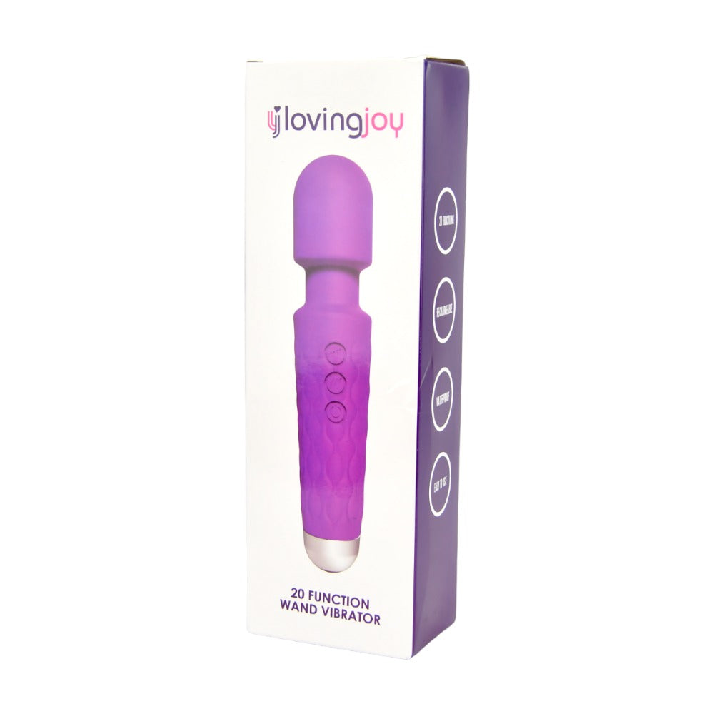 Loving Joy 20 Function Wand Vibrator (Purple) – Waterproof Rechargeable Wand Vibrator 8 Inches > Sex Toys > Mini Massagers
