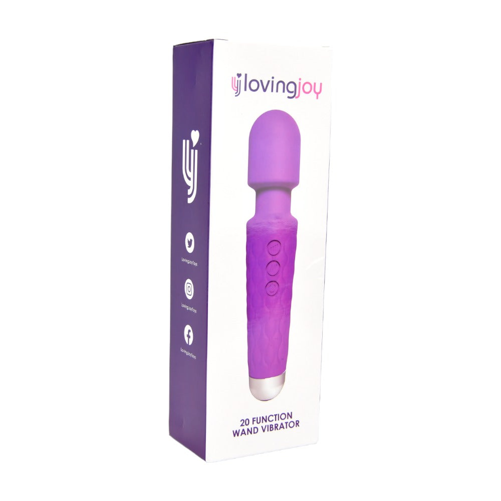 Loving Joy 20 Function Wand Vibrator (Purple) – Waterproof Rechargeable Wand Vibrator 8 Inches > Sex Toys > Mini Massagers