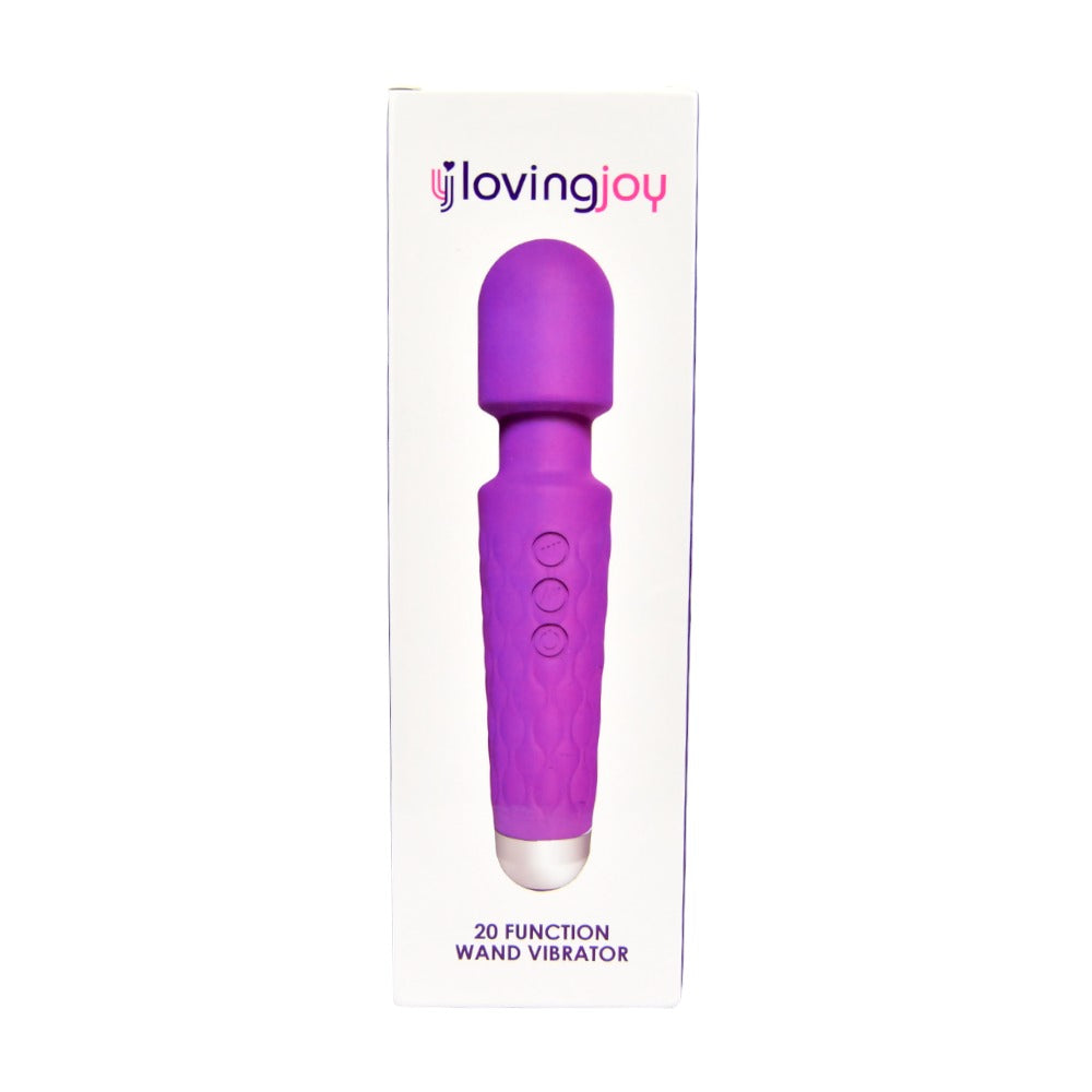 Loving Joy 20 Function Wand Vibrator (Purple) – Waterproof Rechargeable Wand Vibrator 8 Inches > Sex Toys > Massage Wands