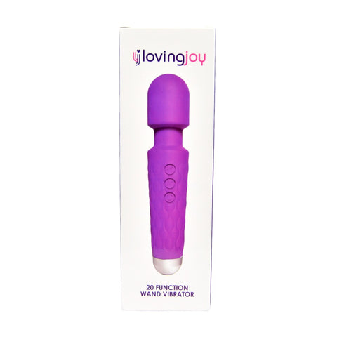 Loving Joy 20 Function Wand Vibrator (Purple) – Waterproof Rechargeable Wand Vibrator 8 Inches > Sex Toys > Massage Wands