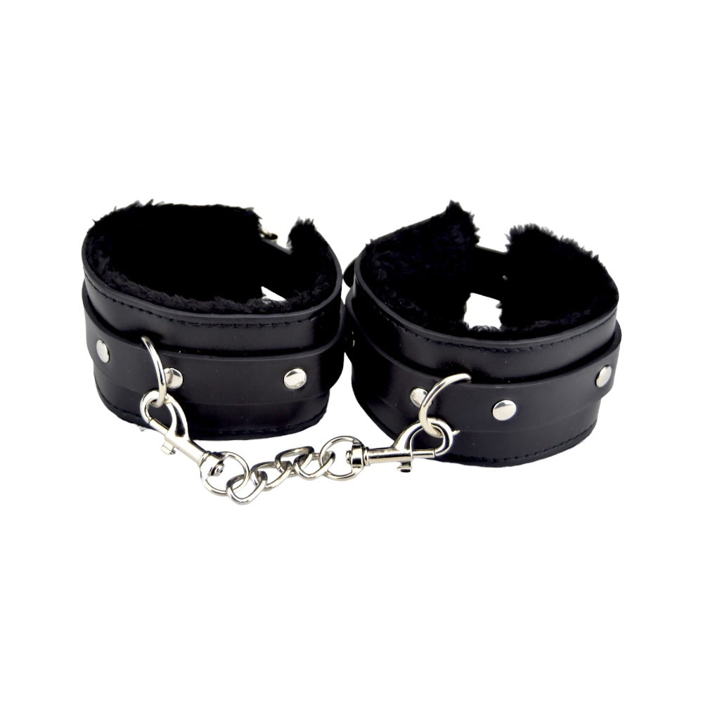 Bound to Please Furry Plush Wrist Cuffs (Black) – Plush Wrist Cuffs Default Title Restraints