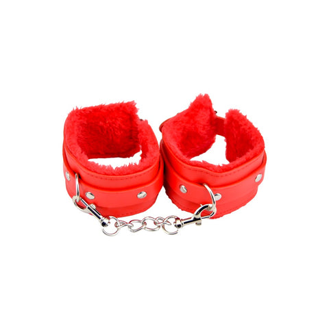 Bound to Please Furry Plush Wrist Cuffs (Red) – Plush Wrist Cuffs Default Title Restraints