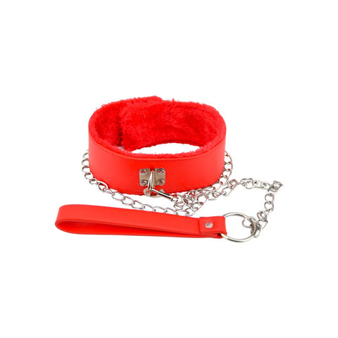 Bound to Please Furry Collar with Leash (Red) – Collar and Leash Set Default Title > Bondage Gear > Collars & Leashes