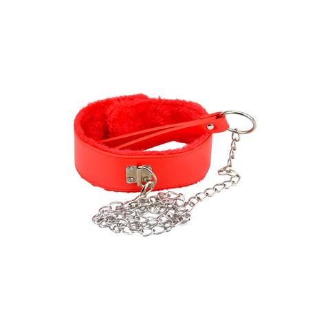 Bound to Please Furry Collar with Leash (Red) – Collar and Leash Set > Bondage Gear > Collars & Leashes