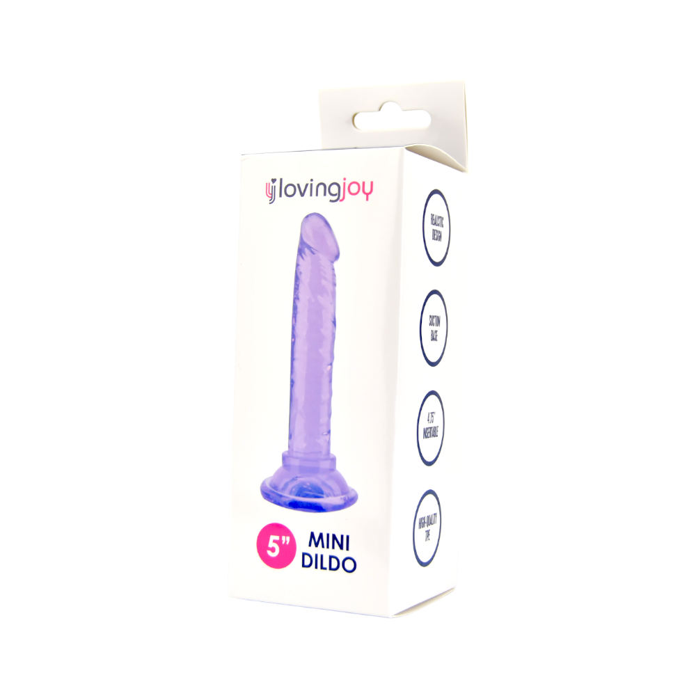 Loving Joy 5 Inch Beginners Dildo (Purple) – Slim Realistic Dildo 12cm Insertable Length 2.5cm Diameter DONGS