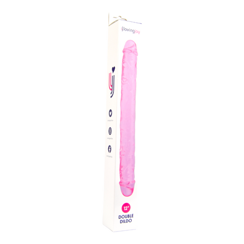 Loving Joy Double Dildo Pink – 12 Inch Realistic TPE Dildo 3.5cm Diameter Double Dongs