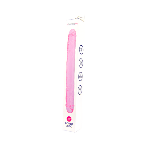 Loving Joy Double Dildo Pink – 12 Inch Realistic TPE Dildo 3.5cm Diameter Double Dongs
