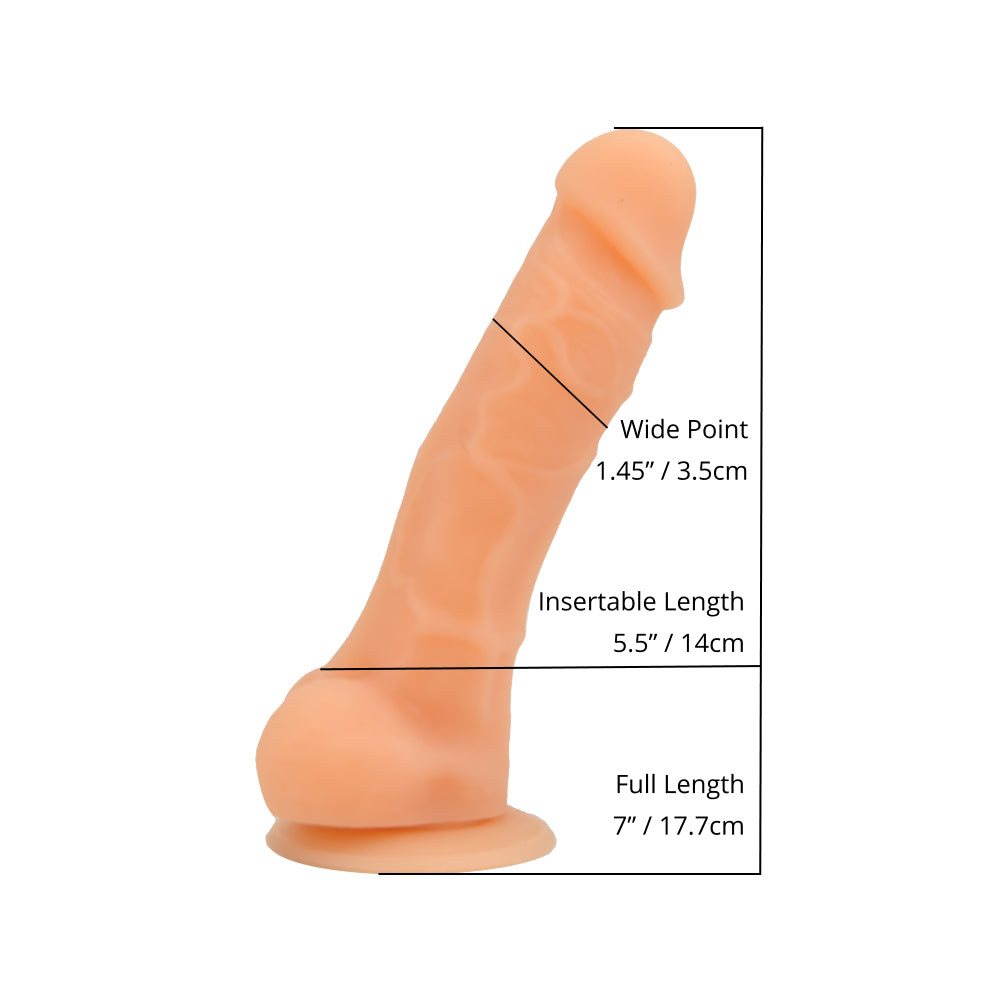 Loving Joy Realistic Silicone Dildo Vanilla – 7.3 Inch Length 1.6 Inch Diameter with Suction Cup and Balls Dildo > Dildos > Realistic Dildos