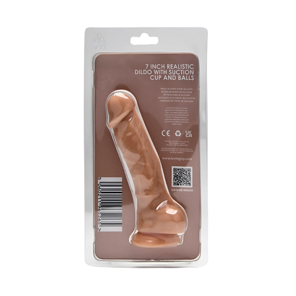 Loving Joy Realistic Silicone Dildo Vanilla – 7.3 Inch Length 1.6 Inch Diameter with Suction Cup and Balls Dildo > Dildos > Realistic Dildos