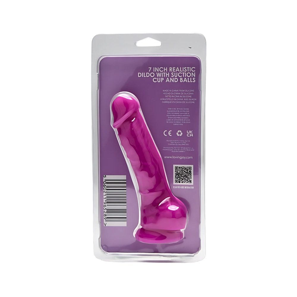 Loving Joy 7.3 Inch Realistic Silicone Dildo (Purple) – Strong Suction Base Silicone Dildo DONGS