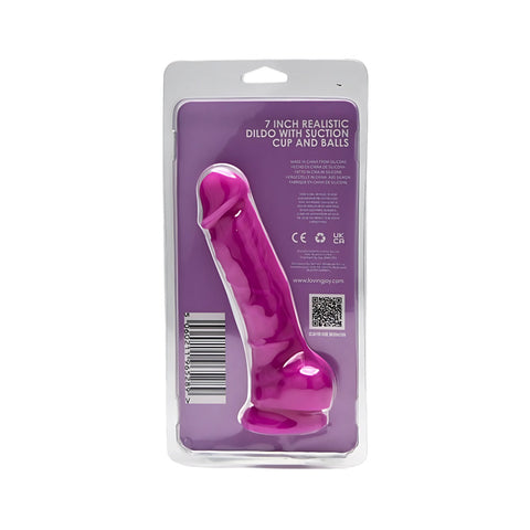 Loving Joy 7.3 Inch Realistic Silicone Dildo (Purple) – Strong Suction Base Silicone Dildo DONGS