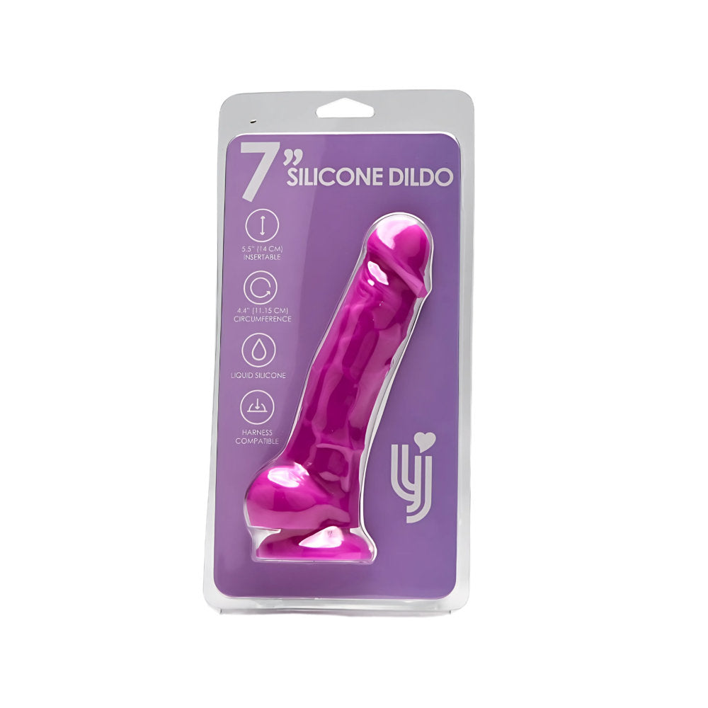 Loving Joy 7.3 Inch Realistic Silicone Dildo (Purple) – Strong Suction Base Silicone Dildo DONGS