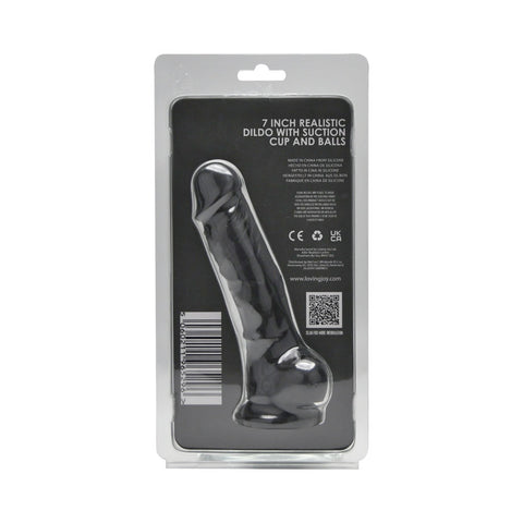 Loving Joy 7.3 Inch Realistic Silicone Dildo (Black) – Harness Compatible Dildo with Suction Cup > Dildos > Realistic Dildos