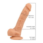 Loving Joy 8.35 Inch Realistic Silicone Dildo with Suction Cup and Balls Vanilla – Harness Compatible Dildo > Dildos > Realistic Dildos