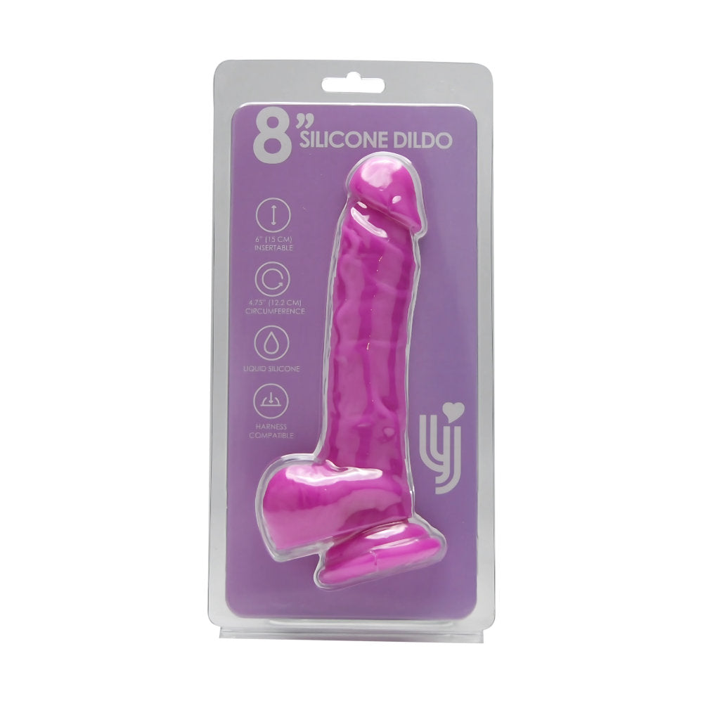 Loving Joy 8.35 Inch Realistic Silicone Dildo (Purple) – Harness Compatible Dildo with Suction Cup and Balls > Dildos > Realistic Dildos