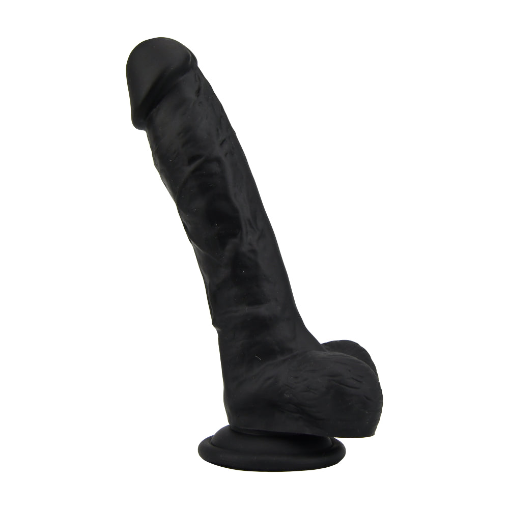 Loving Joy Realistic Silicone Dildo Black – 8.35 Inch Length 1.77 Inch Diameter Harness Compatible Dildo > Dildos > Realistic Dildos