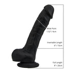 Loving Joy Realistic Silicone Dildo Black – 8.35 Inch Length 1.77 Inch Diameter Harness Compatible Dildo > Dildos > Realistic Dildos