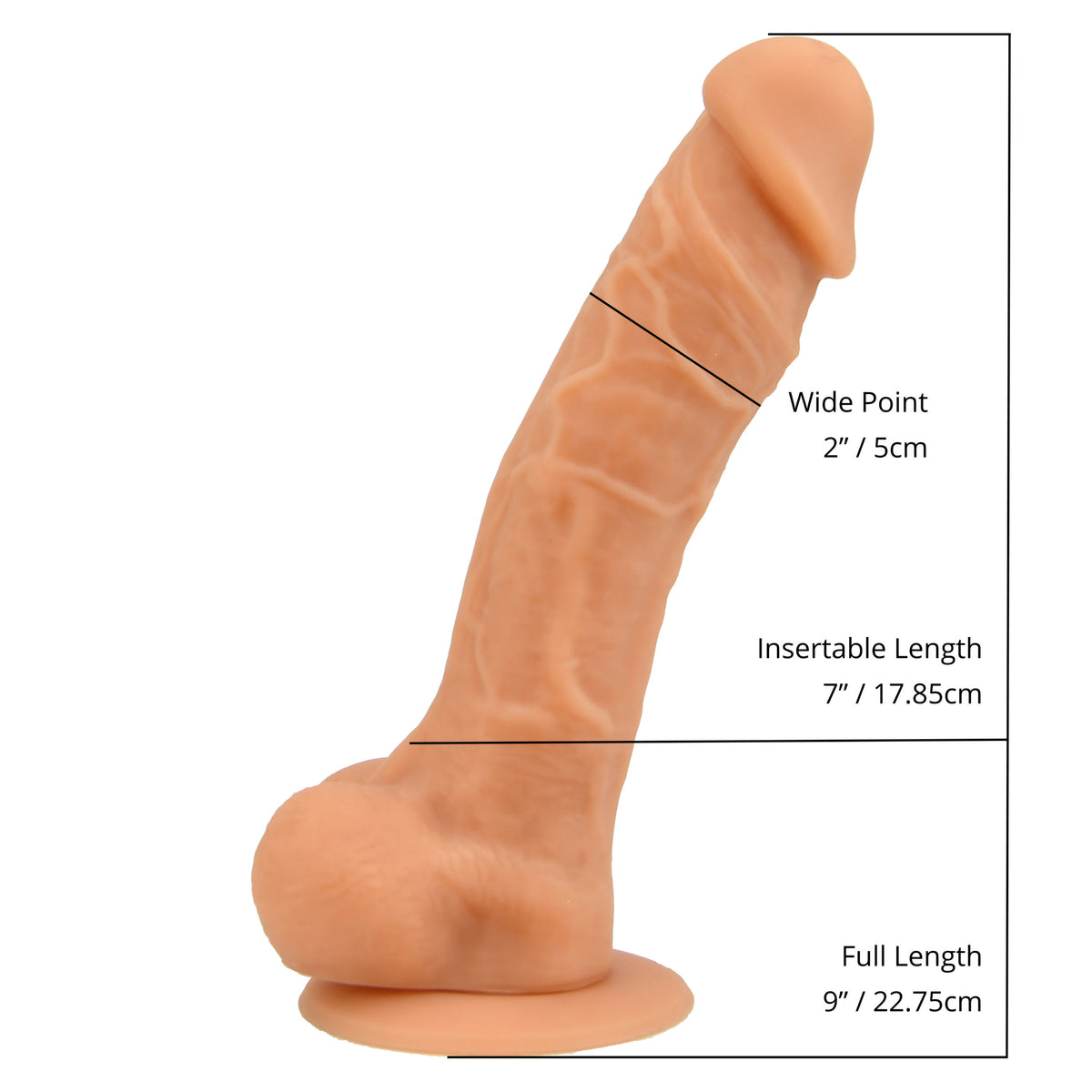 Loving Joy 9 Inch Realistic Silicone Dildo (Vanilla) – Strong Suction Base Harness Compatible Dildo > Dildos > Large Dildos