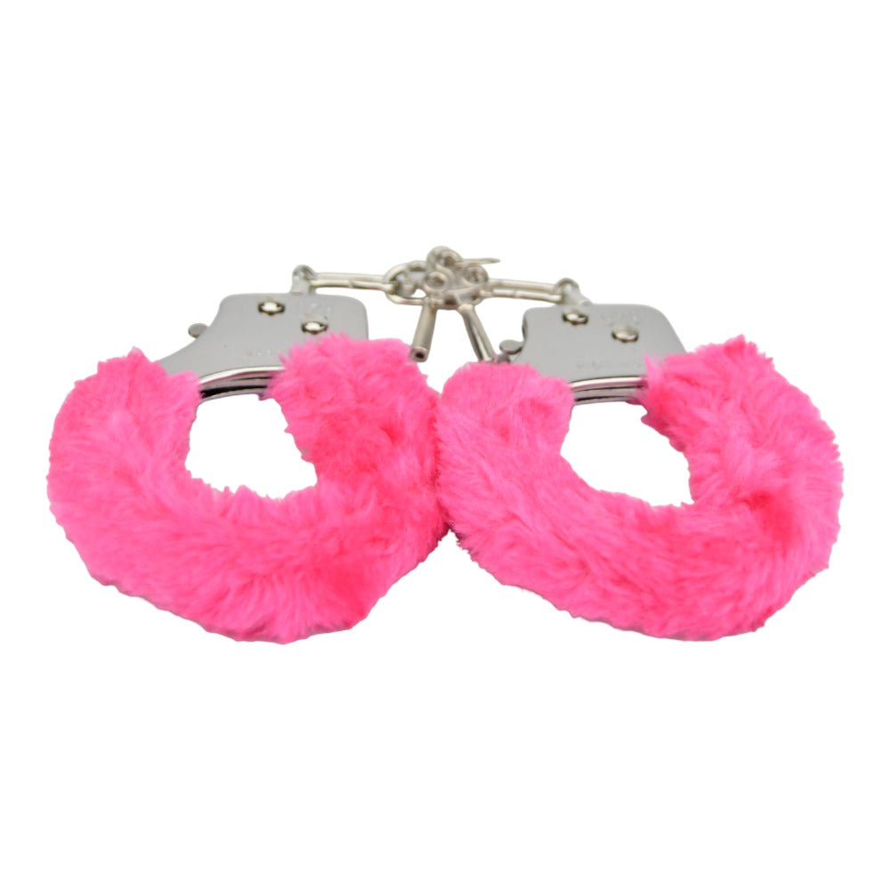 Bound to Play Heavy Duty Pink Furry Handcuffs – Adjustable Role-Play Restraints Secondary image