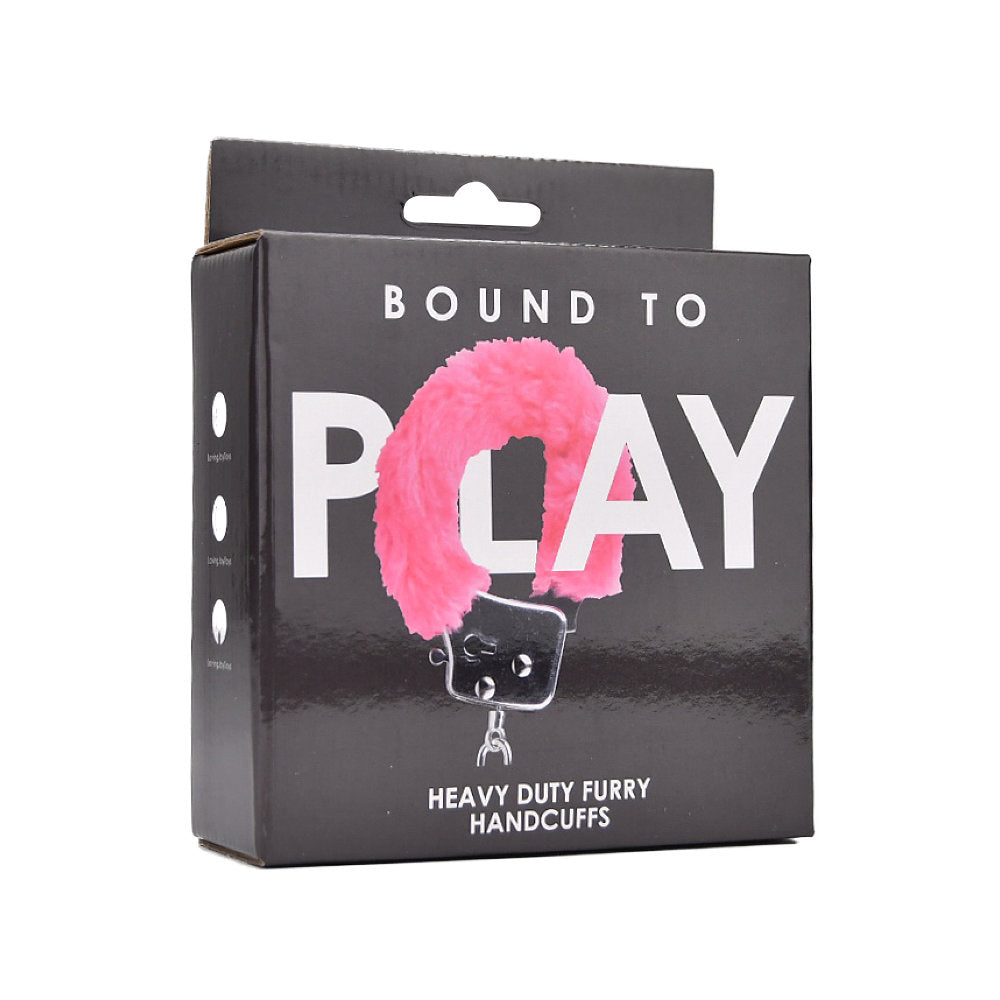 Bound to Play Heavy Duty Pink Furry Handcuffs – Adjustable Role-Play Restraints > Bondage Gear > Handcuffs