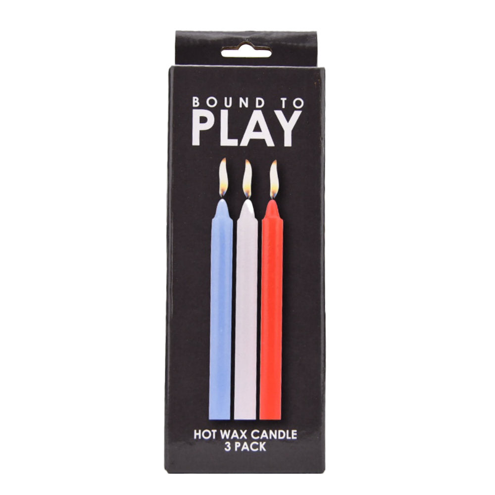 Bound To Play Hot Wax Candles (3 Pack) – Unscented Wax Candles for Sensual Play Drip Candles