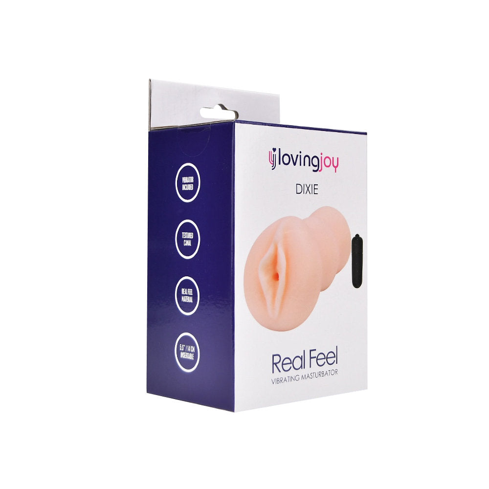 Loving Joy Dixie (Realistic) – Vibrating Male Masturbator 6.25 Inches Total Length Strokers - Manual