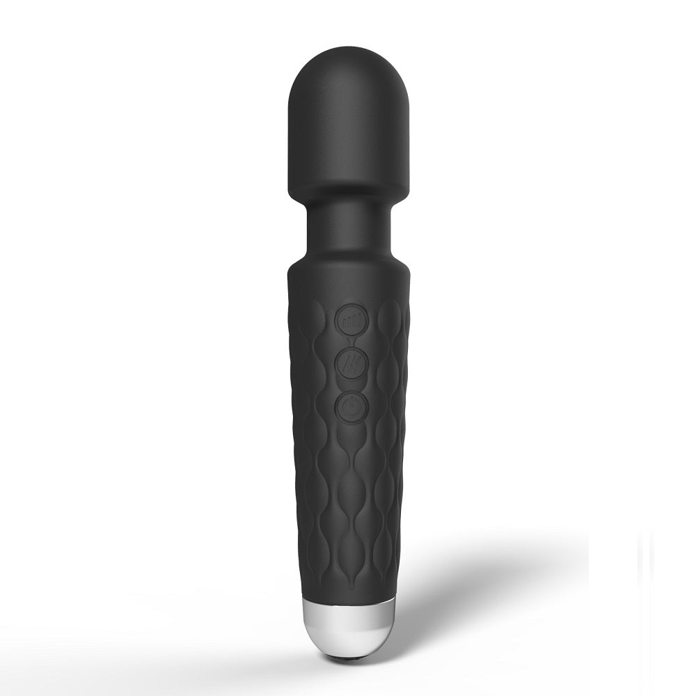 Loving Joy 20 Function Wand Vibrator (Black) – Waterproof USB Rechargeable Wand Vibrator 8 Inch Length > Sex Toys > Mini Massagers