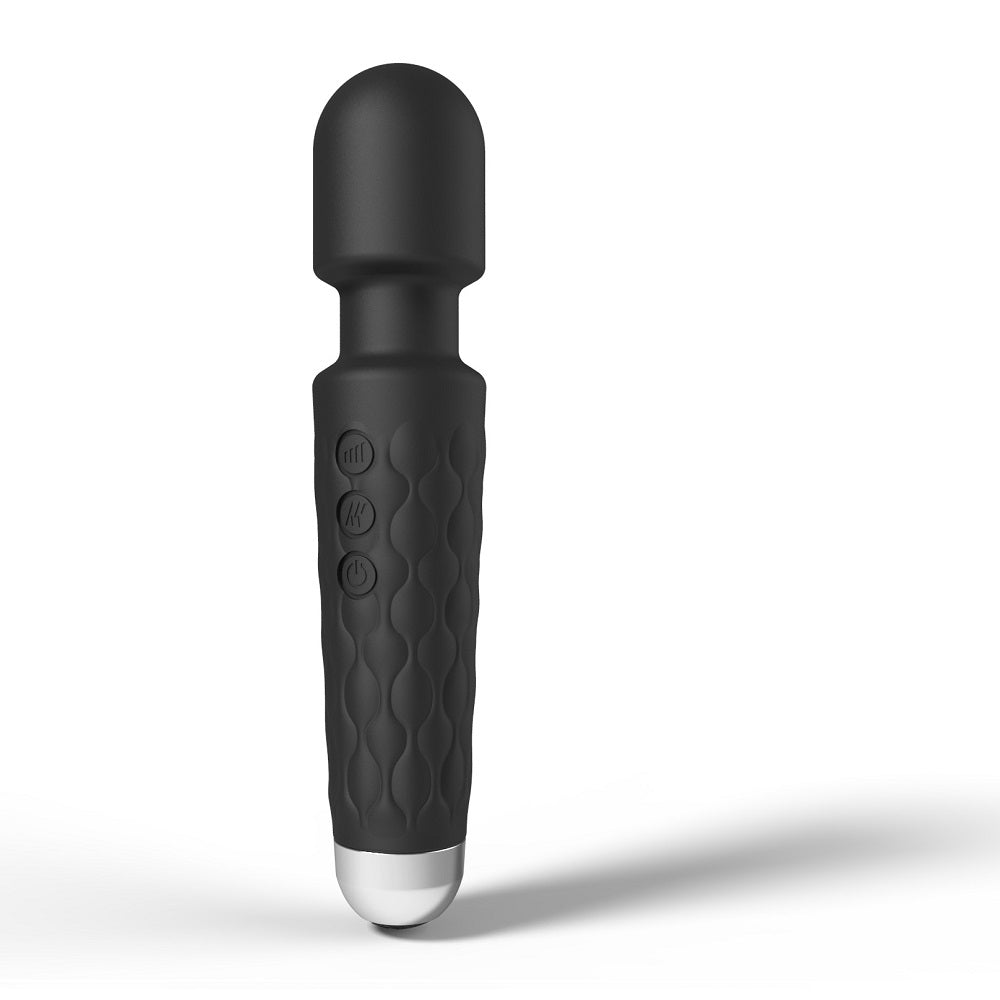 Loving Joy 20 Function Wand Vibrator (Black) – Waterproof USB Rechargeable Wand Vibrator 8 Inch Length > Sex Toys > Mini Massagers