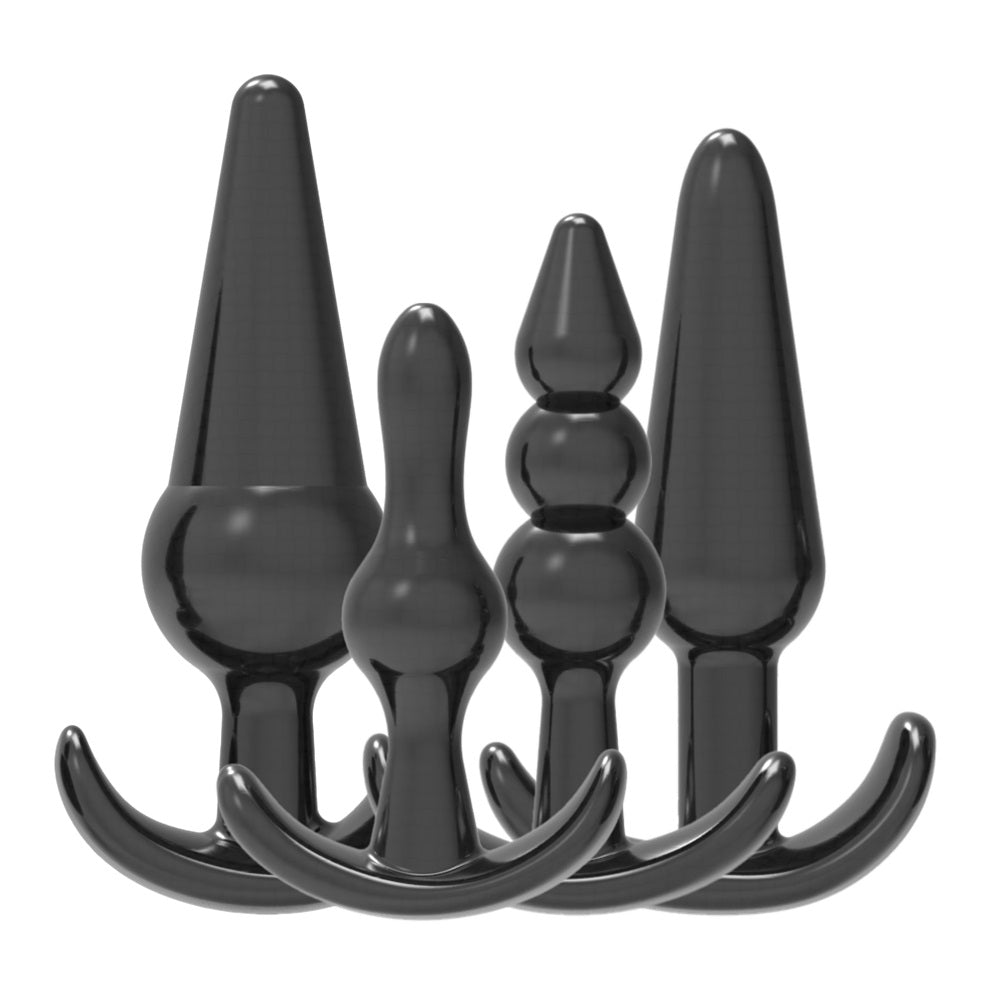Loving Joy Butt Plug Training Kit (Black) – Beginner Size Variety Butt Plug Set Default Title > Anal Range > Butt Plug Kits Main image