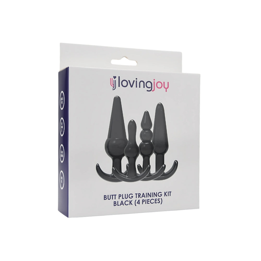 Loving Joy Butt Plug Training Kit (Black) – Beginner Size Variety Butt Plug Set > Anal Range > Butt Plug Kits