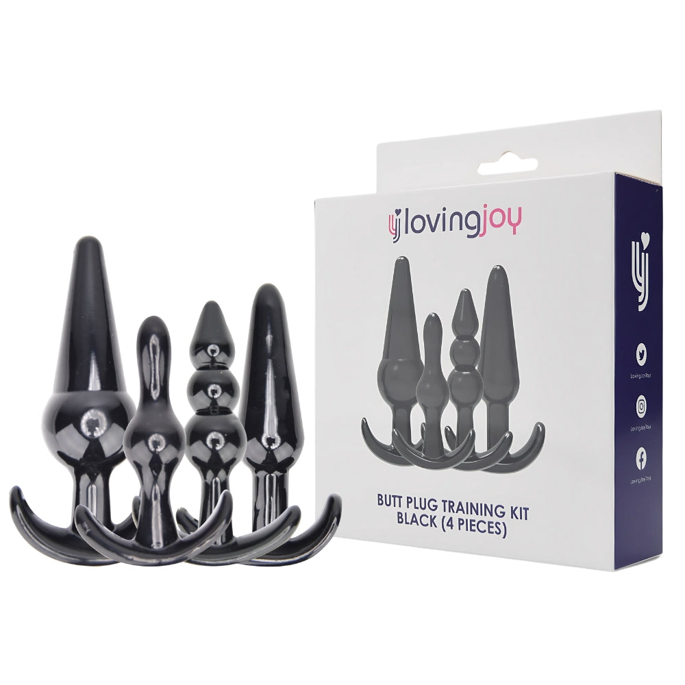 Loving Joy Butt Plug Training Kit (Black) – Beginner Size Variety Butt Plug Set > Anal Range > Butt Plug Kits