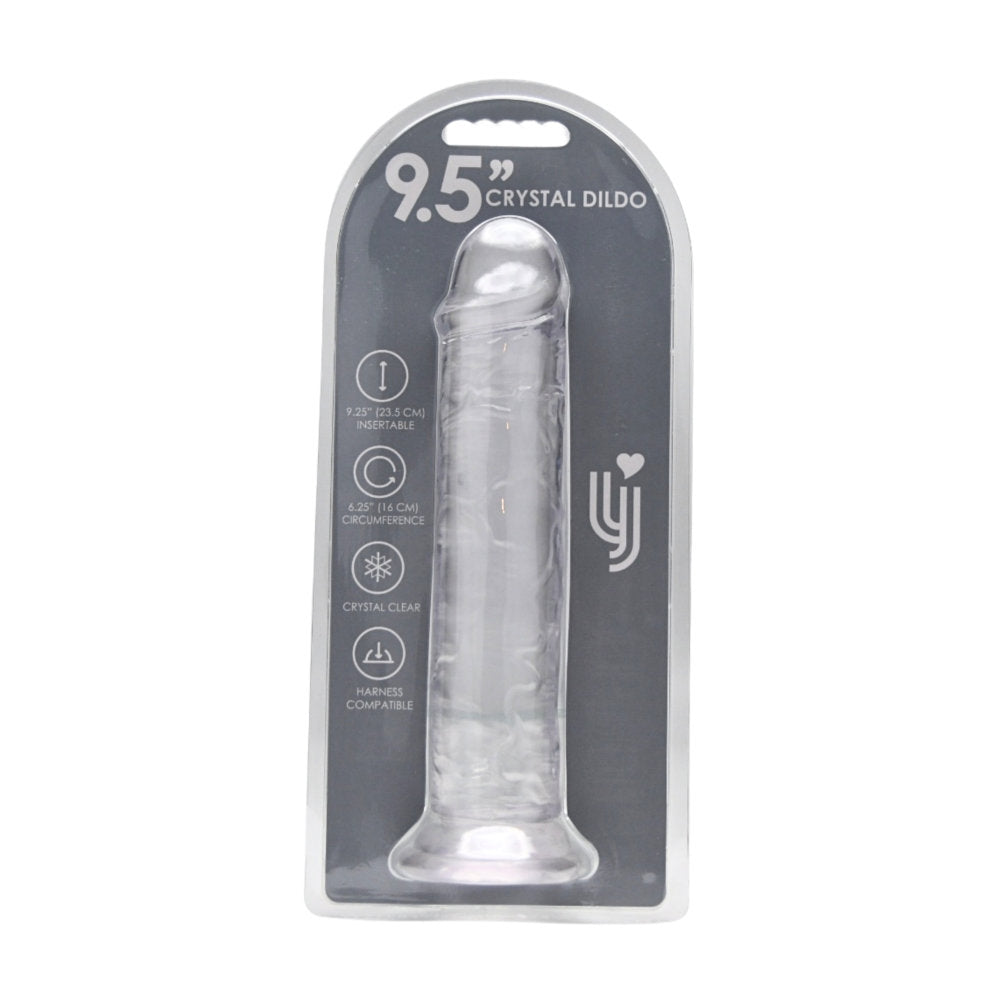 Loving Joy Suction Cup Dildo (Clear) 9.5 Inch Length 2 Inch Diameter – Realistic Dildo > Dildos > Large Dildos