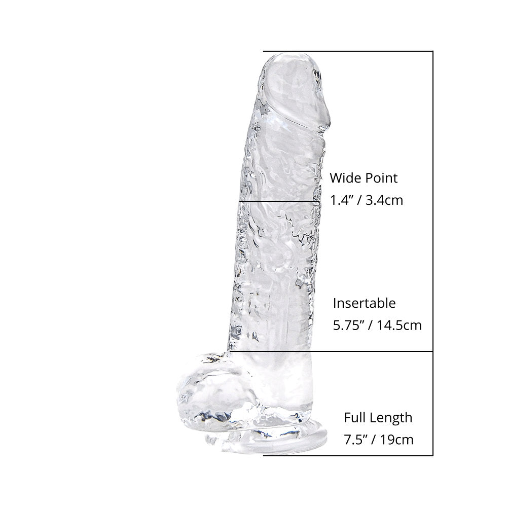 Loving Joy 7.5 Inch Clear Dildo with Balls – Realistic Suction Cup Dildo 7.5 Inch Length 1.4 Inch Diameter > Dildos > Realistic Dildos