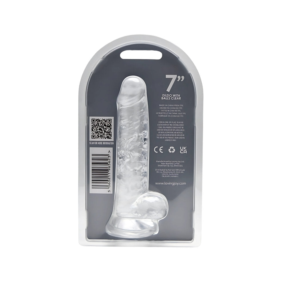 Loving Joy 7.5 Inch Clear Dildo with Balls – Realistic Suction Cup Dildo 7.5 Inch Length 1.4 Inch Diameter > Dildos > Realistic Dildos
