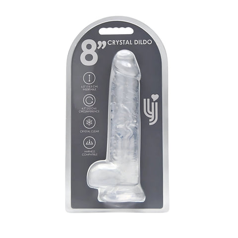Loving Joy 8.5 Inch Transparent Dildo with Balls – Realistic Suction Cup Dildo 8.5 Inch Length 1.5 Inch Diameter > Realistic Dildos and Vibes > Realistic Dildos