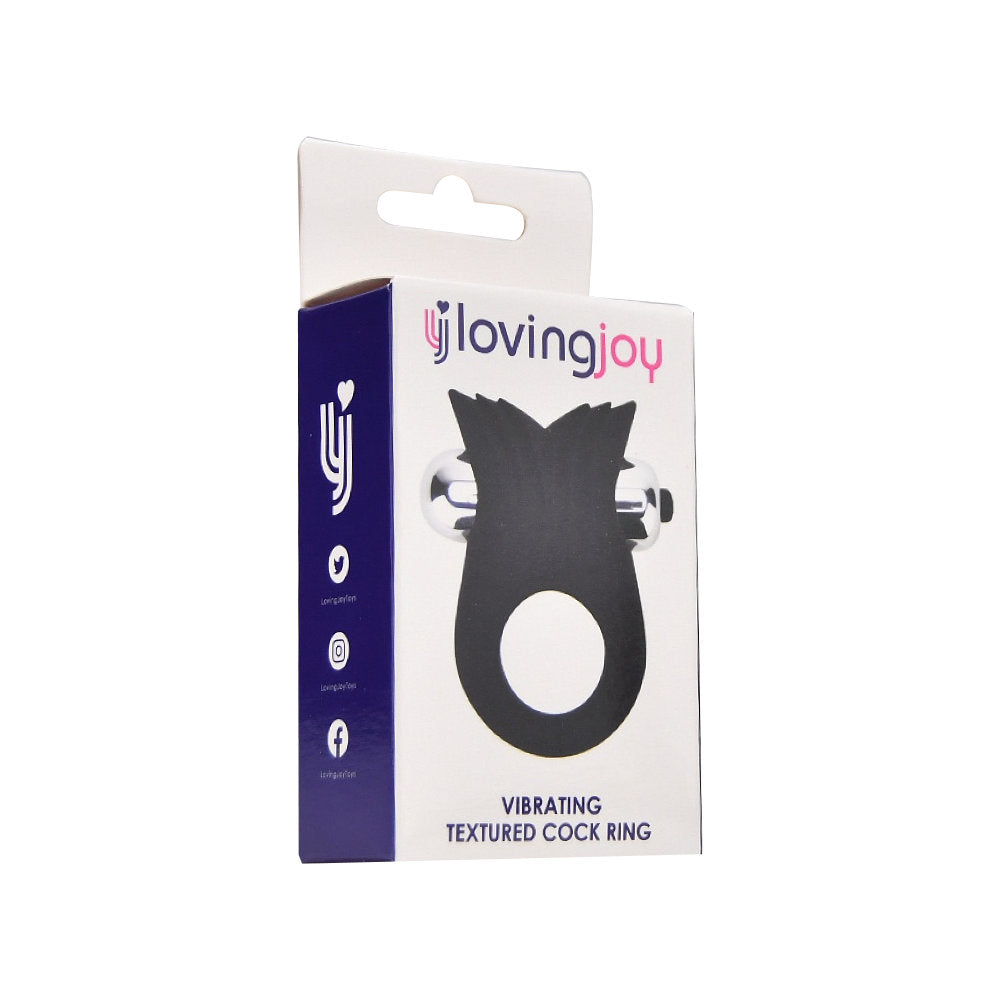 Loving Joy Silicone Vibrating Textured Cock Ring (72 x 45 mm) – Vibrating Silicone Cock Ring > Cock Ring > Vibrating