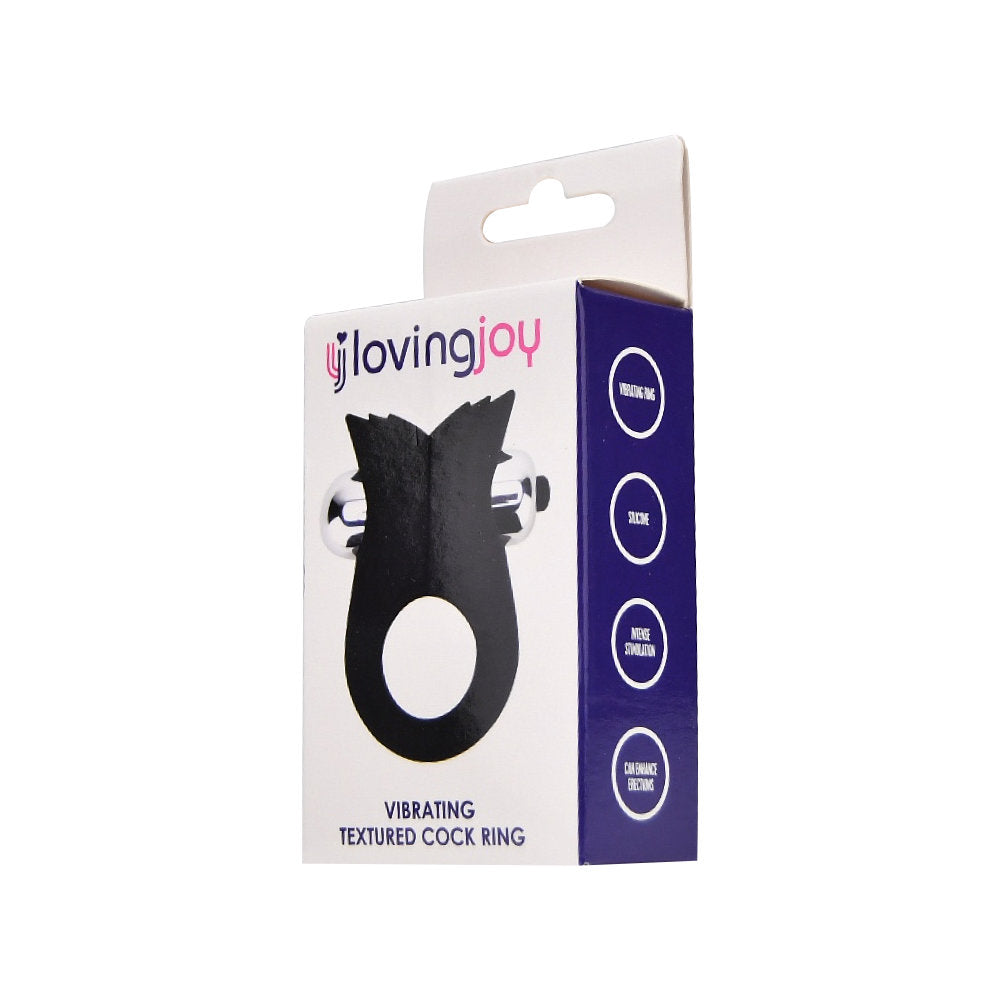 Loving Joy Silicone Vibrating Textured Cock Ring (72 x 45 mm) – Vibrating Silicone Cock Ring > Cock Ring > Vibrating