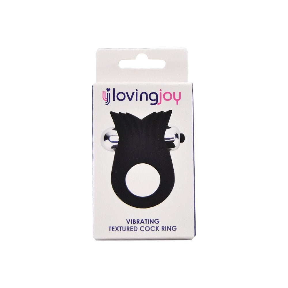 Loving Joy Silicone Vibrating Textured Cock Ring (72 x 45 mm) – Vibrating Silicone Cock Ring > Cock Ring > Vibrating