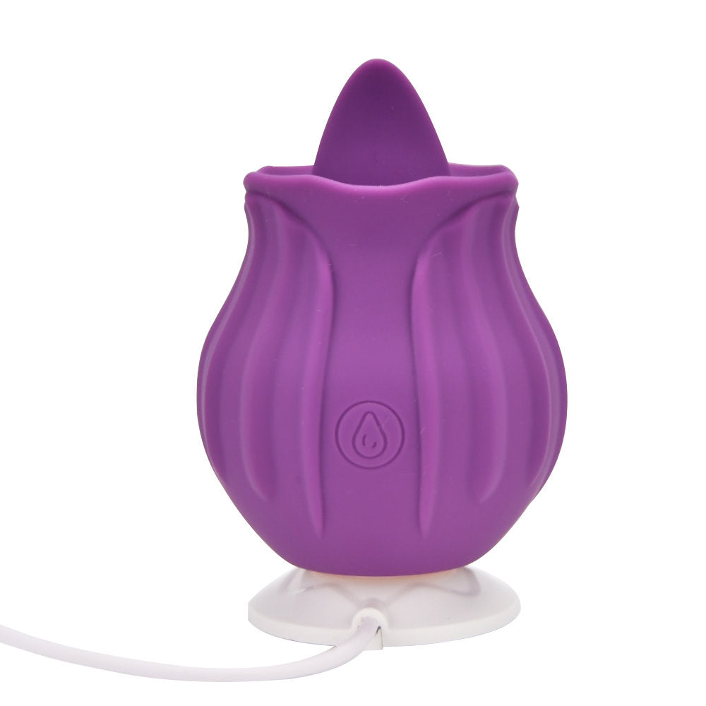 Loving Joy Rose Licking Clitoral Vibrator (Purple) – Waterproof USB Rechargeable Vibrator Rose Stimulators