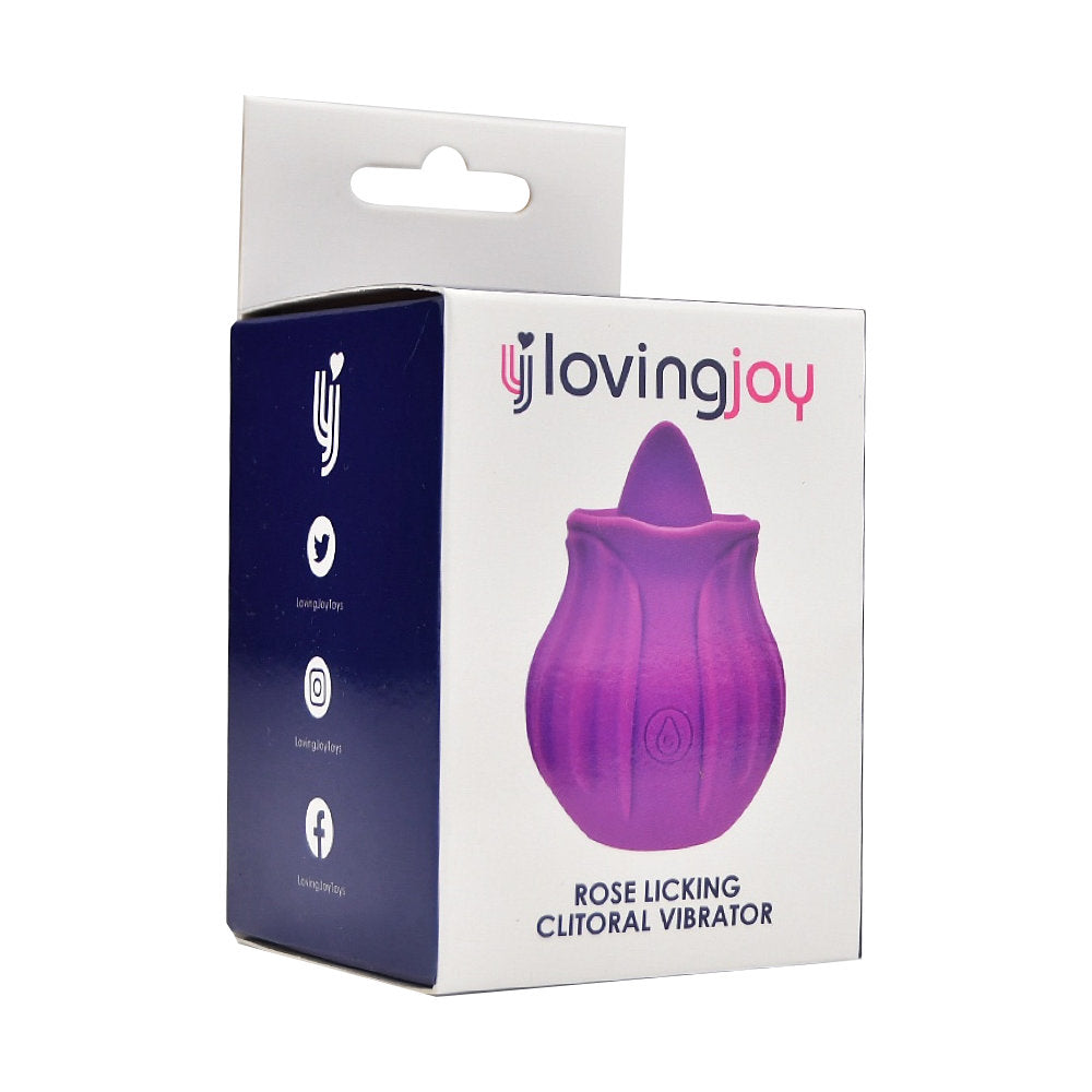 Loving Joy Rose Licking Clitoral Vibrator (Purple) – Waterproof USB Rechargeable Vibrator Rose Stimulators