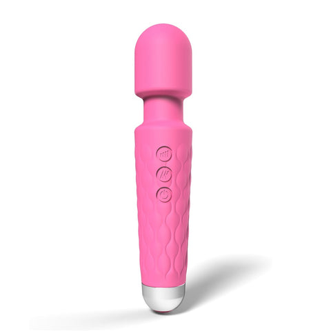 Loving Joy 20 Function Wand Vibrator (Pink) – Waterproof Rechargeable Wand Vibrator 8 Inches Electric Massager