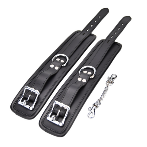 Bound Leather Wrist Restraints (Black) – Adjustable Padded Leather Restraints > Bondage Gear > Restraints
